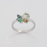 Beryll, Turmalin, Saphir, Diamanten Ring