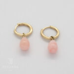 Creolen mit Pink Opal Anhänger