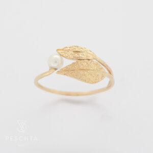 Blätter Perle Ring