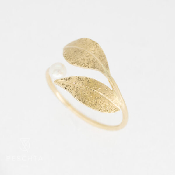 Blätter Perle Ring